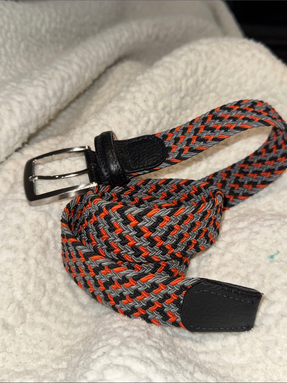 Kjus style woven belt auburn colors